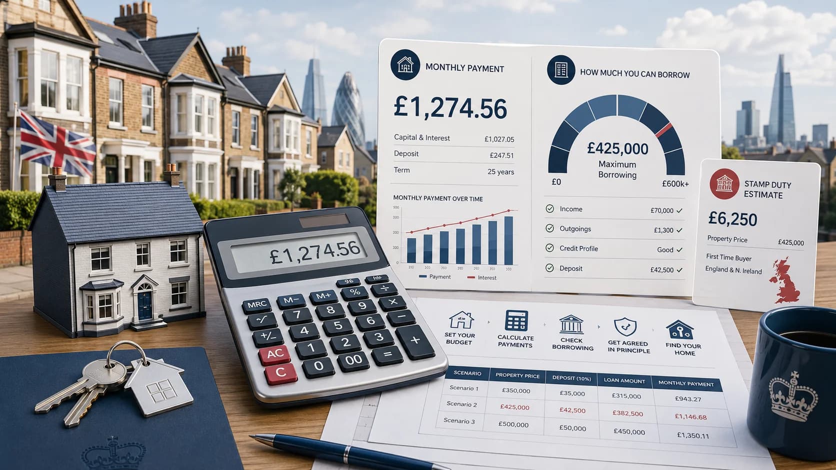 Mortgage Calculator UK: Monthly Payments, Stamp Duty & How Much You Can Borrow