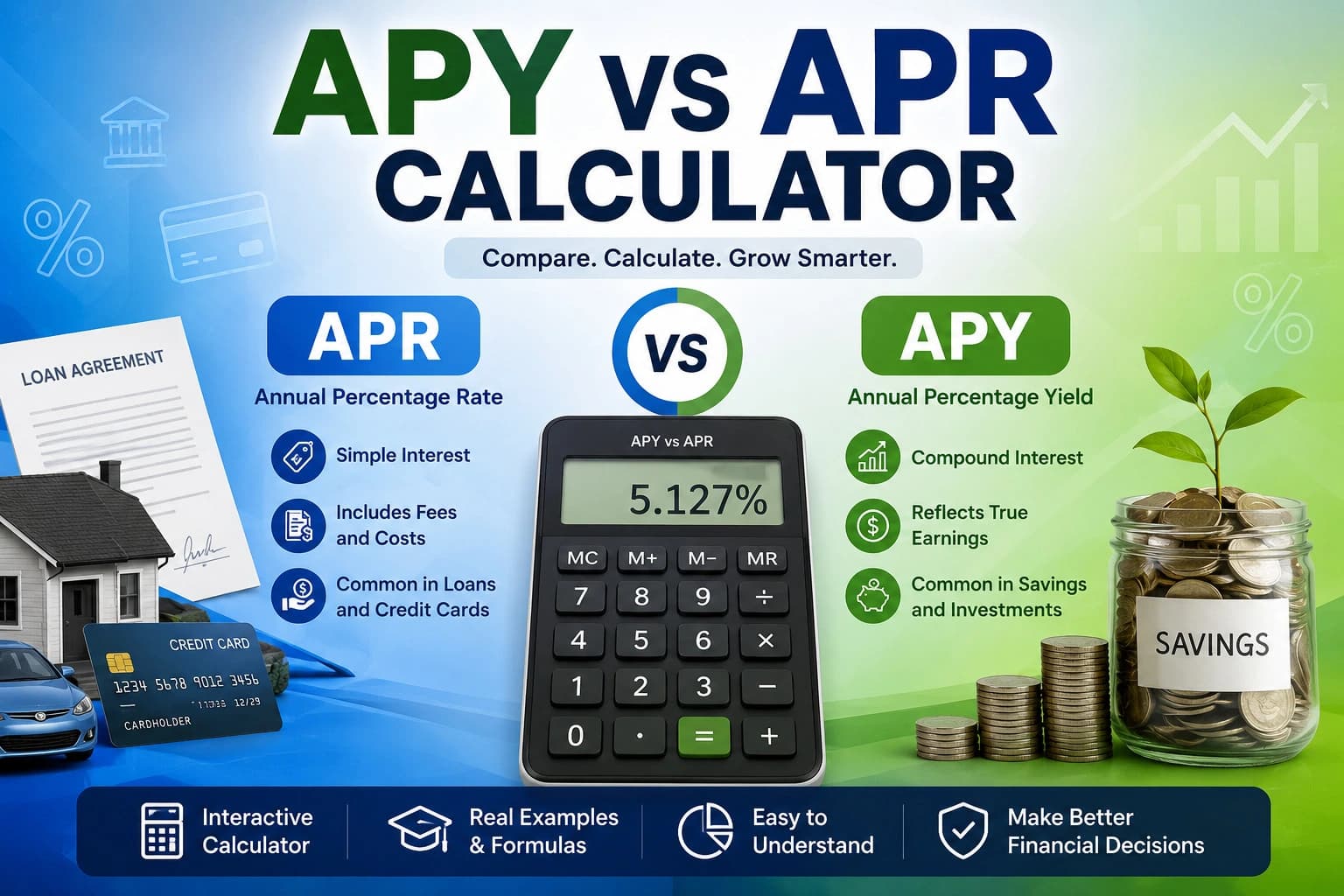 APY vs APR: What's the Difference + Calculator Guide 2026