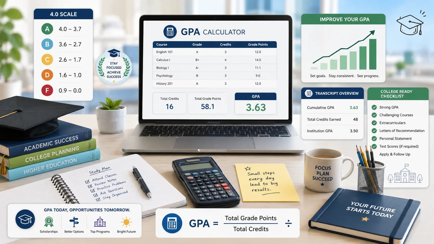 GPA Calculator Guide: How to Calculate GPA, Raise It, and What It Means for College
