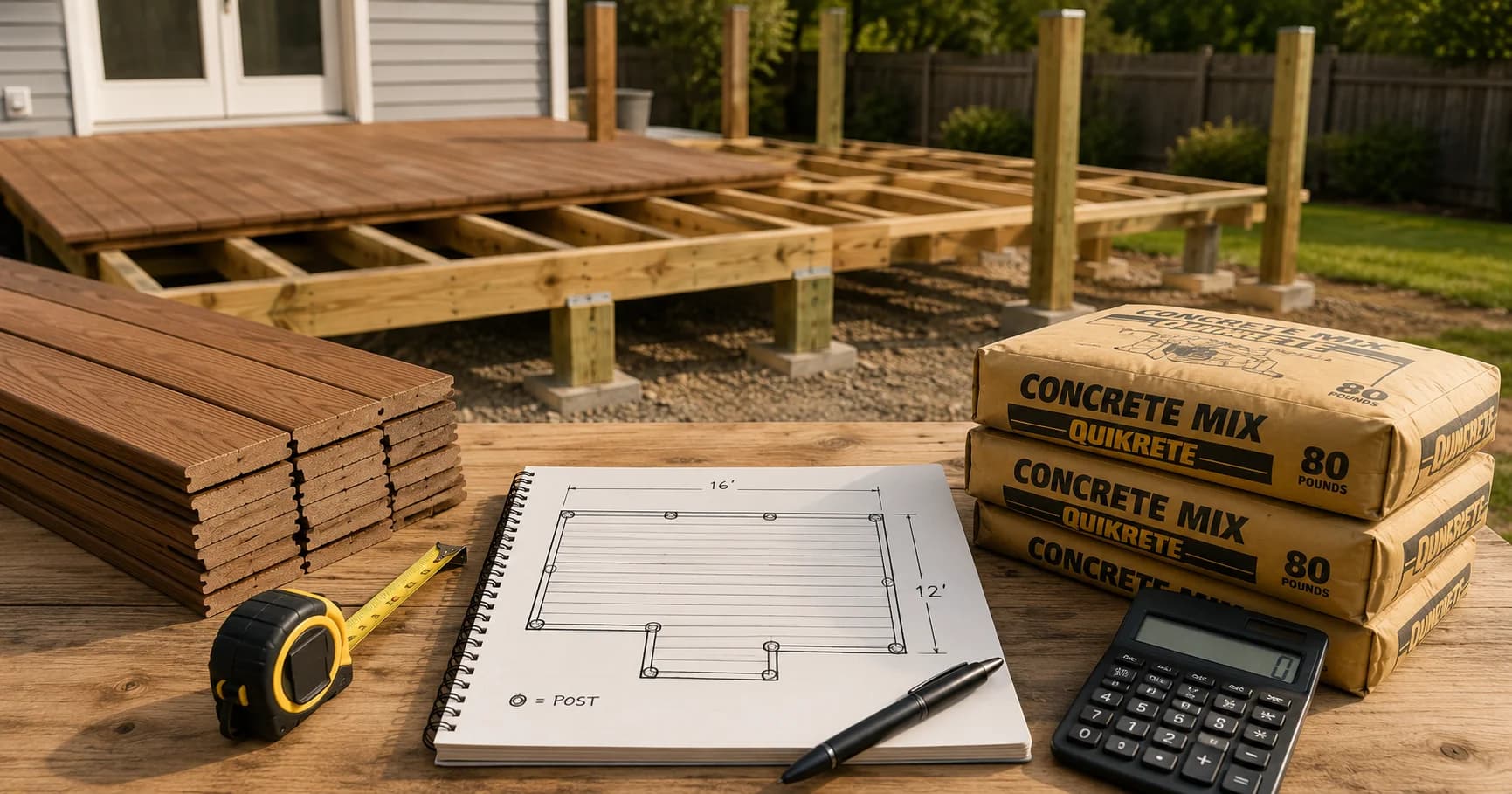 Deck Calculator: How Many Boards, Posts & Bags of Concrete Do You Need?